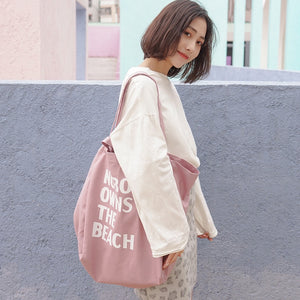 Simple letter single shoulder canvas bag female student Simple letter single shoulder canvas bag female student