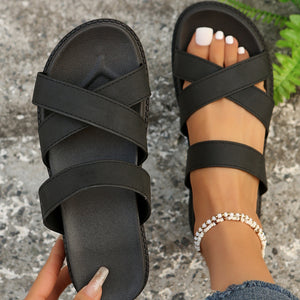 Platform Slippers Women's Cross Sandals Platform Slippers Women's Cross Sandals