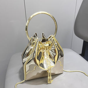 Women's Metallic Chain Shoulder Messenger Bag Women's Metallic Chain Shoulder Messenger Bag