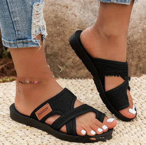 Summer New European And American Breathable Mesh Peep-toe Slippers Summer New European And American Breathable Mesh Peep-toe Slippers