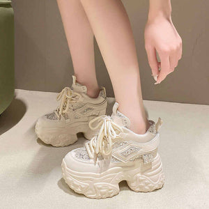 10cm Hidden Heel Platform Sequins Dad Shoes 10cm Hidden Heel Platform Sequins Dad Shoes