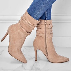 Women's Fashion Suede Pointed High Heels Boots Women's Fashion Suede Pointed High Heels Boots