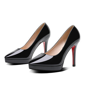 Stiletto Heel 10cm Pointed-toe Waterproof Platform Pumps Small Size Stiletto Heel 10cm Pointed-toe Waterproof Platform Pumps Small Size