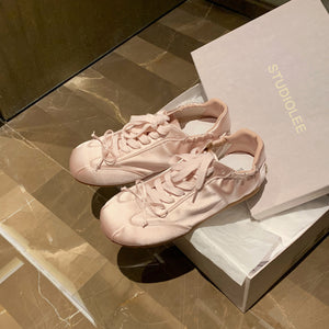 Ballet Style Sweet Girl Round Head Satin Sports Board Shoes Ballet Style Sweet Girl Round Head Satin Sports Board Shoes