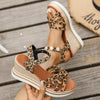Suede Platform Ankle Buckle Open Toe Sandals For Women