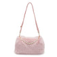 Autumn And Winter Fashion Shoulder Bags Pearl Chain Crossbody Bag Versatile Commuting Armpit Plush Female Bag