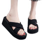 Women's Fashion Cross Thick Wedge-heel Slippers