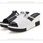 Women's PU Rhinestone Wedge Platform Slippers