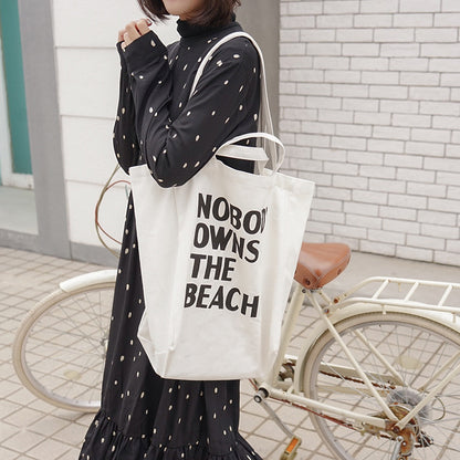 Simple letter single shoulder canvas bag female student