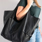 Simple Large Bag Soft Leather Large Capacity One-shoulder Portable Tote Bag