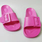 Women's Solid Buckle Bathroom Slippers