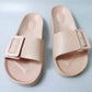 Women's Solid Buckle Bathroom Slippers