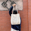 Corduroy embroidered shoulder bag
