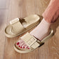 Women's Solid Buckle Bathroom Slippers