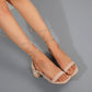 Summer Lace-up Sandals Fashion Square Toe Chunky Heel Shoes For Women