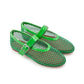 Mary Jane Mesh Ankle Buckle Ballet Flat Sandals