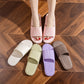 Unisex Summer Indoor Slippers – Non-Slip Rhombus Striped Bathroom Shoes