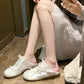 Ballet Style Sweet Girl Round Head Satin Sports Board Shoes