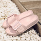 Women's Solid Buckle Bathroom Slippers