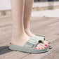 Women's Solid Buckle Bathroom Slippers