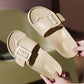 Women's Solid Buckle Bathroom Slippers