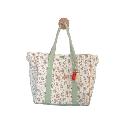Floral Cherry Embroidered Mommy Bag Large Capacity