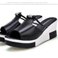 Women's PU Rhinestone Wedge Platform Slippers