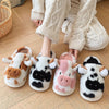 Women's Toe Cap Spotted Cow Fluffy Slippers