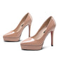 Stiletto Heel 10cm Pointed-toe Waterproof Platform Pumps Small Size