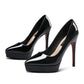 Stiletto Heel 10cm Pointed-toe Waterproof Platform Pumps Small Size