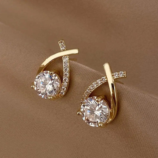 Divine Grace Crystal Cross Earrings