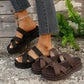 Platform Slippers Women's Cross Sandals