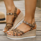 Suede Platform Ankle Buckle Open Toe Sandals For Women