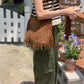 Tassel Retro Crossbody Fashionable All-match Simple Shoulder Bag