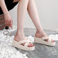 Women's Fashion Cross Thick Wedge-heel Slippers
