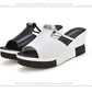 Women's PU Rhinestone Wedge Platform Slippers