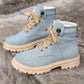 Plus Size Platform Martin Boots Female Lace Up Casual Ankle Boots