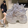 10cm Hidden Heel Platform Sequins Dad Shoes