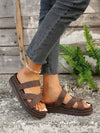 Platform Slippers Women's Cross Sandals