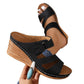 Cross-border Thick-soled Round Toe One-word Outdoor Wedge Sandals